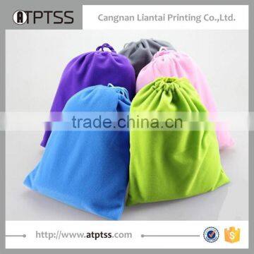 Flannelette soft fabric draw string bag