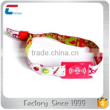 13.56mhz custom rfid woven wristbands event ticket music festival nfc fabric wristband woven bracelet