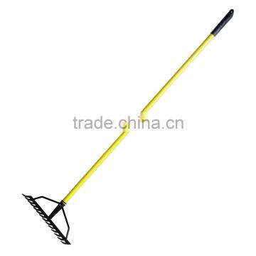 14 teeth carbon steel bow rake talon rake farm rake with fiberglass handle and antislip handle