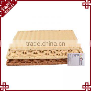 Classic Design Flat Rectangle Bread Fruit Bakery or Supermarket Used Woven Market Baskets photo-6