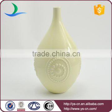 Carved Ivory Ceramic Decoration Flower Vase photo-2