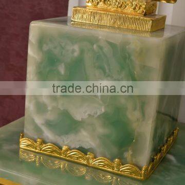 Home Luxury Decoration Antique 24K Gold Plated Floor Clock,Grandfather Clock, Made of Copper&Marble photo-6