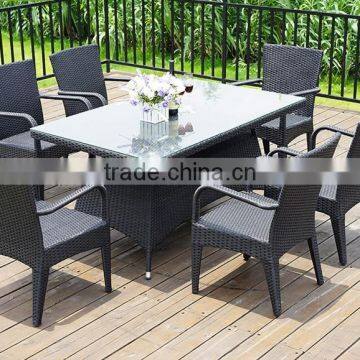 Outdoor Leisure Rattan Table Set, Glass Top Outdoor Table Furniture photo-2