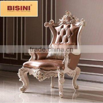 Bisini French Palace Solid Wooden Handcarved Genuine Leather Sofa Set photo-3