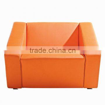 Yellow / Orange Leather Sectional Sofa Set photo-6