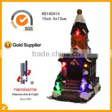 4" 2015 Small Resin Xmas Decoration House With LED