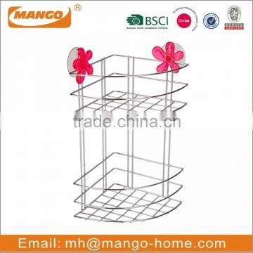 Flower Suction Chrome Plating Metal Wire Bathroom Caddy photo-2