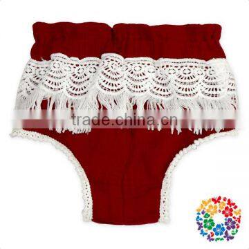 Red Knit High Waist Baby Fringe Bloomer photo-3