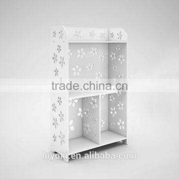 White Carved High Gloss Jane European Style Home Decor CORNER Shelf Bookshelf Bookcase Shelving Display Storage photo-2