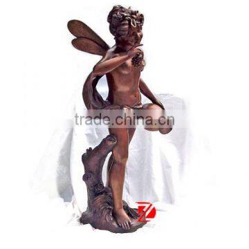 Antique bronze indoor angel sculpture fountain