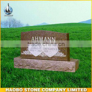 Granite double heart headstones