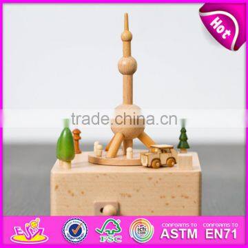 Customize children cartoon toys wooden modern music box W07B052