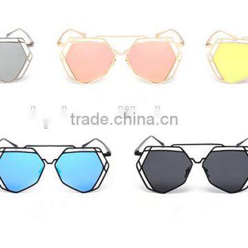 2016 Super Lovers Poly Polarized Sunglasses Metal Hollow Out V Glasses Frame Color Film Sunglasses photo-6