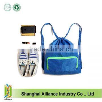 Factory Price Nylon Polyester Drawstring Bag,drawstring bag with front zipper pocket