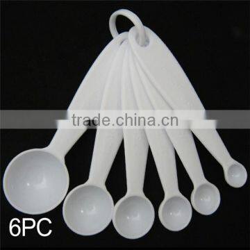 Hot sale white 6 set plastic measuring scoop for feed baby, OEM durable hard PP measuring scoop, Custom mini scoop China maker