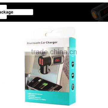 Dual USB Auto 4.2A Out Put Car Charger Kit With Wireless Bluetooth Hands Free Calling Speaker MP3 Player FM Transmitter photo-4