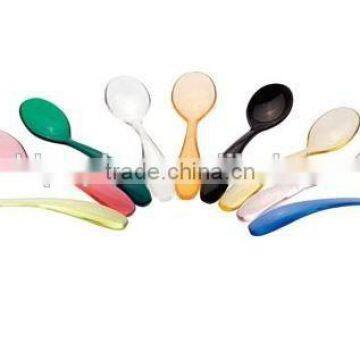 different color acrylic small soup spoons