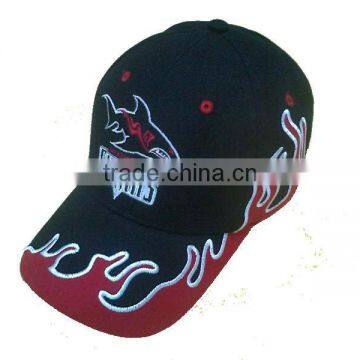 Cotton sun hat with applique embroidery