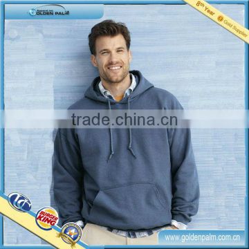 Navy plain pullover hoodie for wholesale/Mens solid hoodie with pocket