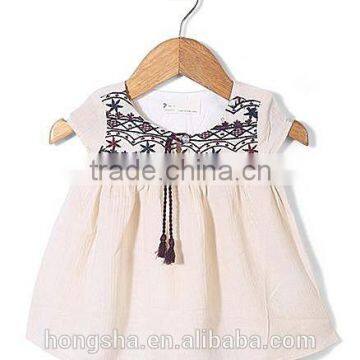 Embroidery Child Clothes Pretty Floral Print Baby Dress HSd6014 photo-2