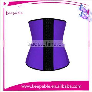 Steel boned plus size waist trainer corset 100% latex waist trianer