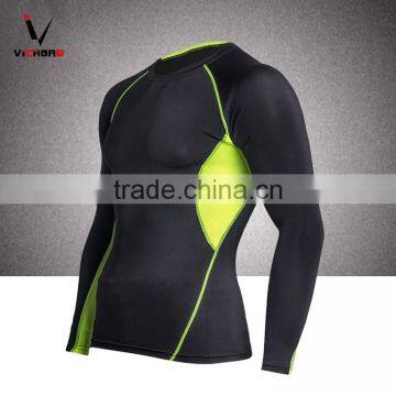 Long Sleeve Breathable anti-bacterial reflective sexy fitness gym apparel for men
