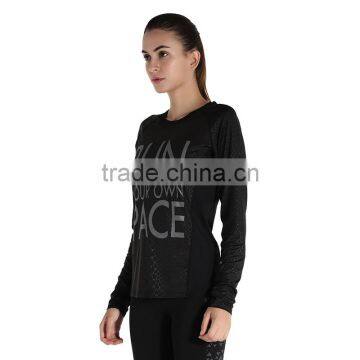 Wholesale Ladies Sports Clothes GYM Leggings Luminous Reflex Women Running T Shirt photo-6