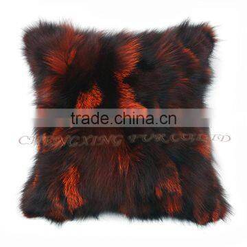 CX-D-52A Home Textile Animal Genuine Fox Fur Wholesale Decorative Pillow Covers photo-2