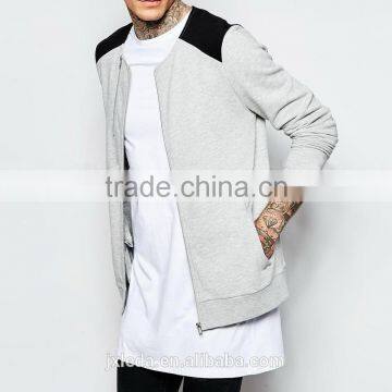 OEM custom wholesale double zips streetwear man bomber jacket in jersey made in China