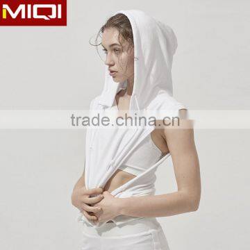 latest design custom sportswear white panel stylish cropped top women hoodie