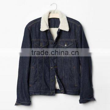 Man Denim Winter Jacket With Pocket and Fur Collar With Good Quality photo-4