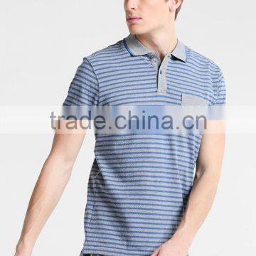 MGOO New Design Two Buttons Mens Polo Shirt Stripe Printing Pique Polo Shirts With Customized Logo photo-2