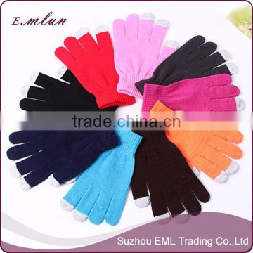 Hot sale unisex pure color winter kniting glove