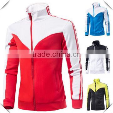 2016 new fashion custom design Color Block Zip Up Turtle Neck Sport Jacket made in China wholesale with best quality