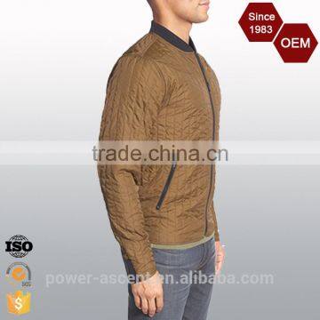 Men's Low Collar High Quality Bomber Jackets With Zipper photo-3
