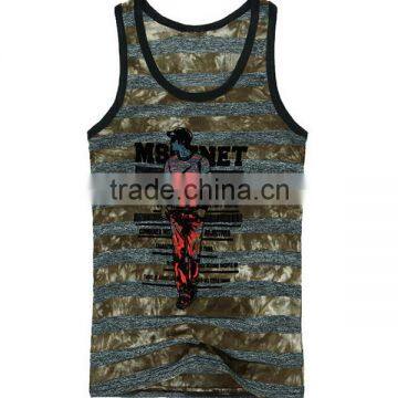 2017 Personalized Your Own Brand Logo Design 95% Cotton 5% Spandex Sport Gym Fitness Tank Top Dry Fit Stringer Vest Men photo-2