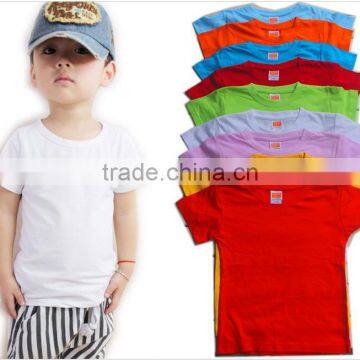 Manufactuer Hot sales pure cotton kids t shirt 9 colors blank t-shirts