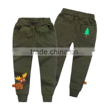 China Supplier Boy Trousers Wholesale100%Cotton Kids Wear Casual Children Embroidery Trouser Pants