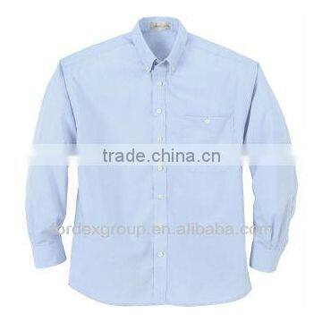 Men's Wrinkle Resistant Poplin Button Down Long Sleeve Shirt