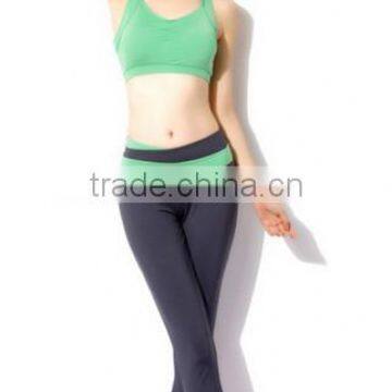 Green Yoga Clothing Women Sports Aerobics Pant Suit photo-2