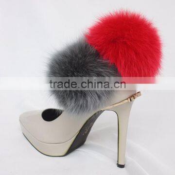 Myfur Custom Stylish Real Soft Fox Body Fur Pom Pom Accessory For Lady Shoes photo-4