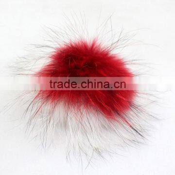 Myfur Bi-Color Raccoon Soft Ball Raccoon Fur Balls Fur Pom Poms For Beanie Hat And Caps photo-2