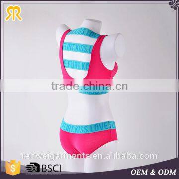 Bright Color Sexy Yoga Bra Panty Set Ladies Custom Sports Bra photo-2