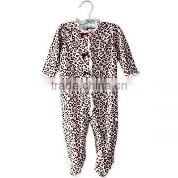 Top Leopard Print Design Romper for Baby Girl S/S Customer Wholesale High Quality Baby Romper Suit photo-2