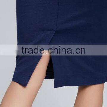 Womens Fashion Navy Blue Western Style Party Sweater Dress With High Quality photo-5