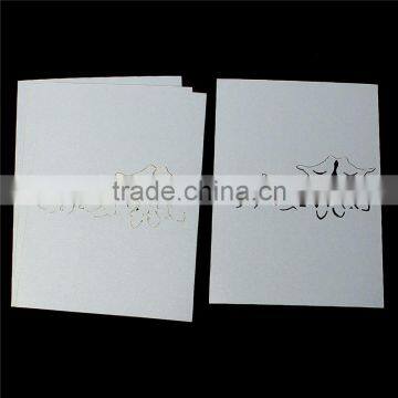 Paper Wedding Party Name Place Cards Flower & Love Birds Hollow Light Golden Glitter photo-2