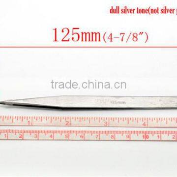 China Wholesale Silver Tone Straight Tweezers Jewelry Repair Tools photo-3
