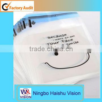 Plastic Favor Bags OPP Self Adhesive Plastic Bags White Smile