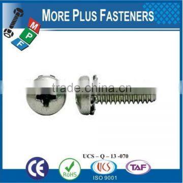 Made in Taiwan Black Head Trim Bright Zinc Plated Stainless Steel Philips Pan Head SEMS Screw