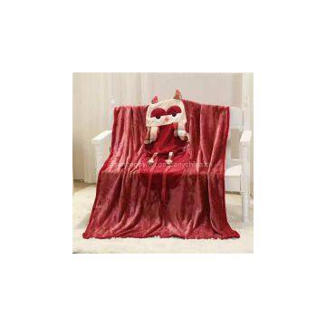 Wholesale 110*150cm Flannel Owl Series Straps Blanke Carrying Dual-Use Pillow And Blankets
